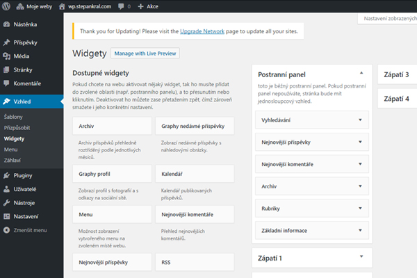 WordPress widgety