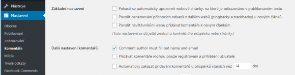 WordPress komentáre
